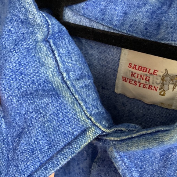 Vintage Saddle King Western Flannel Western Snap Front Shirt Size 2XL - Picture 3 of 7